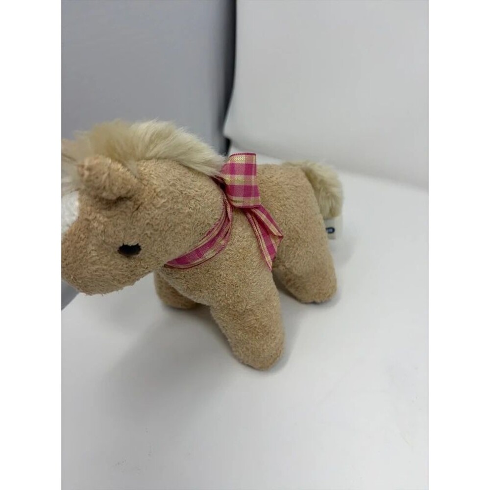 vtg Breyer Animal Creations Horse Plush Stuffed Animal Pink Gingham Plaid Bow